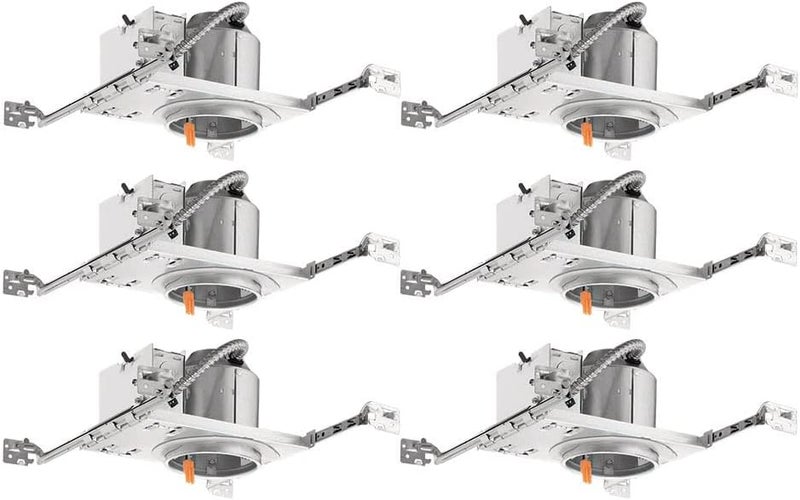 Juno 4" Quick Connect Housing for LED Recessed Lights for New Construction, IC Rated, Air-Loc Sealed LED Recessed Light Housing, Includes Prewired Junction Box for Ceiling Lighting, 6-Pack - Image 1